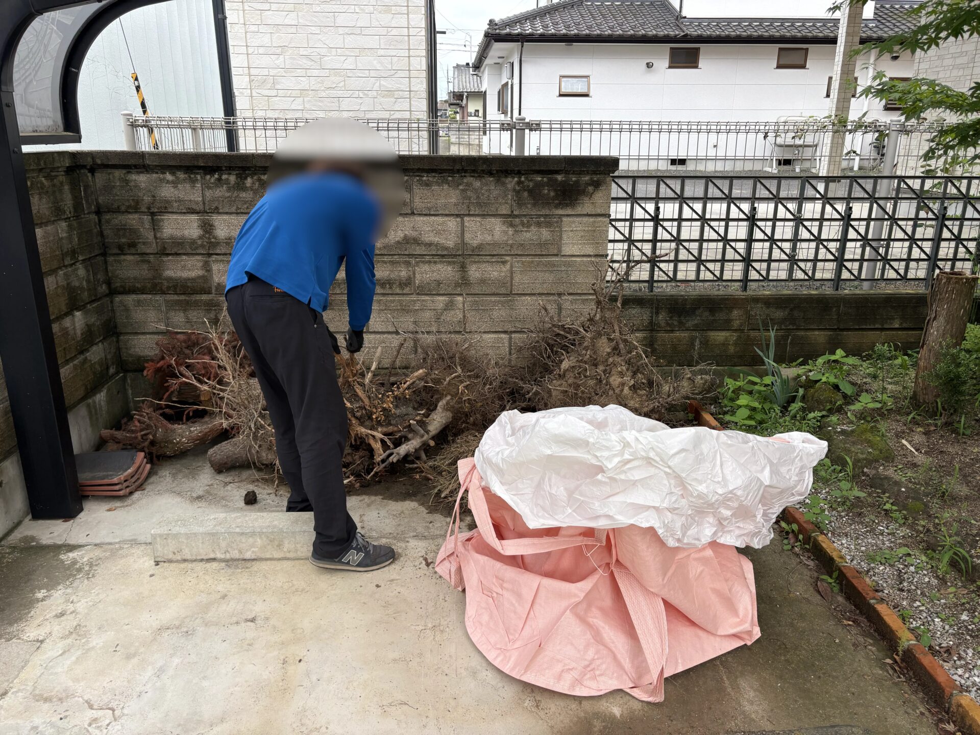 「お庭から枯れてしまった植木などをお引き取りしました」作業写真